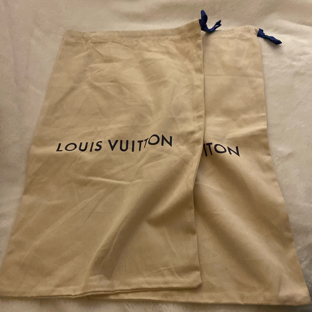 Authentic Louis Vuitton Drawstring Dust Bag 12 ” W x 19 ”L 2pc